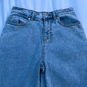 Denim high rise-wide leg jeans